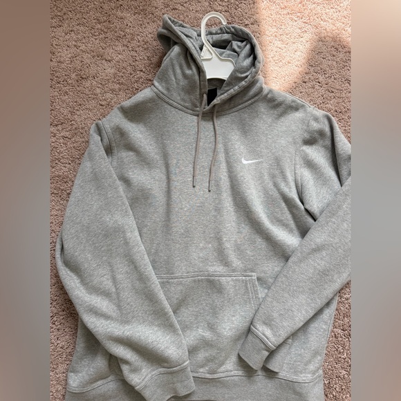 Nike Other - Nike Heather Gray Pullover Hoodie with White Swoosh